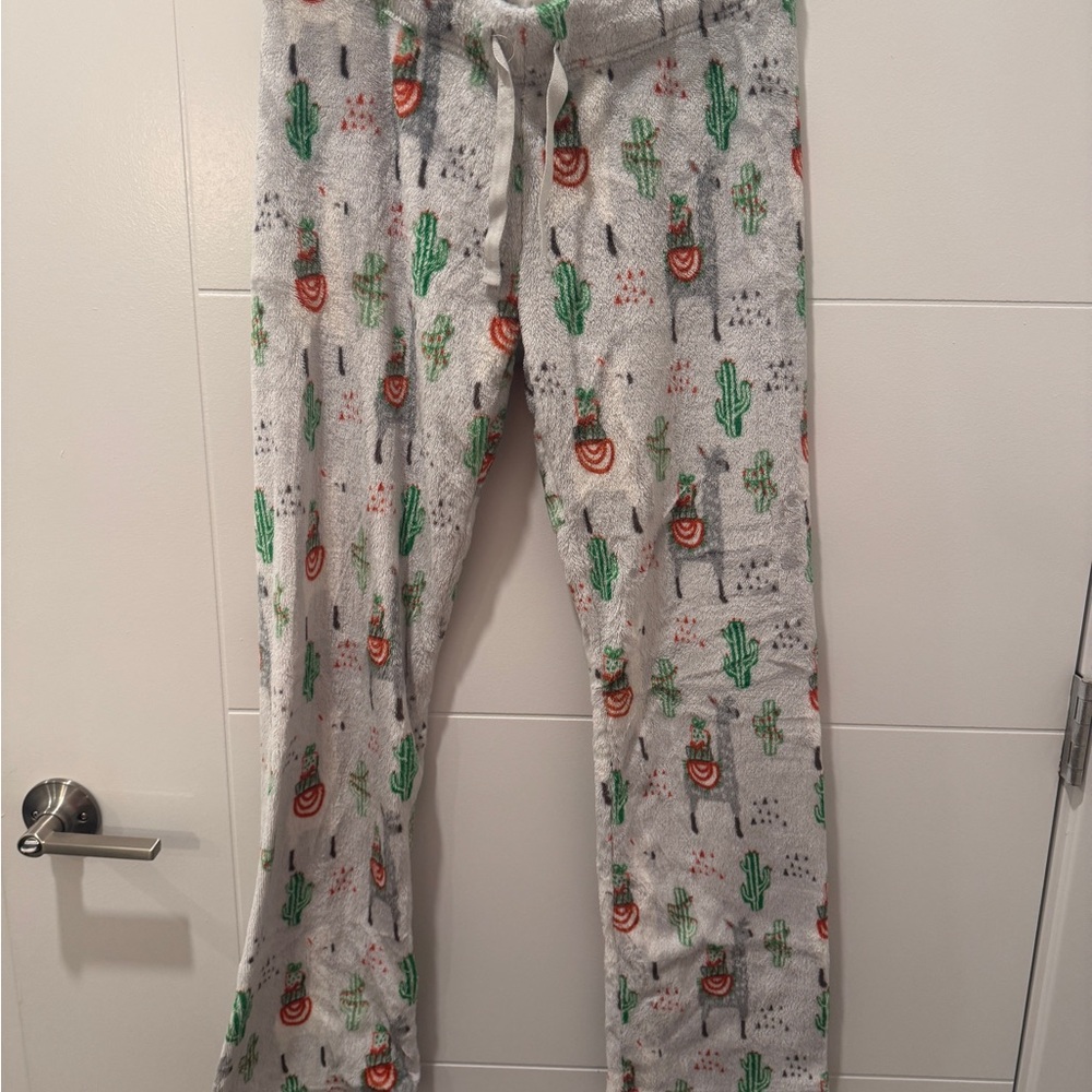 Cactus and Llama Print Christmas Pajama Pants